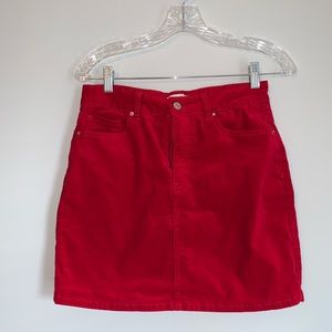 Forever 21 red velour mini skirt size Medium